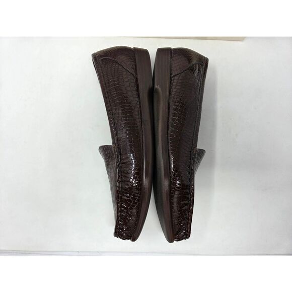 SAS SAN ANTONIO SHOES SIMPLIFY BROWN CROC PATENT COMFORT LOAFER WOMENS 12 S EUC - Picture 8 of 9